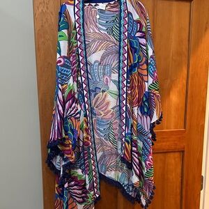 Trina Turk Multicolor swim coverup, shorts and bathing suit Blue, Purple, Green